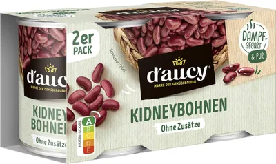 Produktbild von d'aucy Kidneybohnen: Dampfgegart & verzehrfertig (2x150g) – Ohne Zusätze