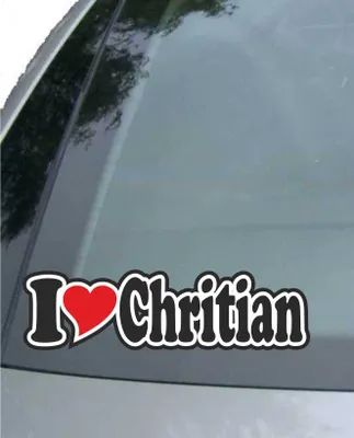 Produktbild von INDIGOS UG - Aufkleber / Autoaufkleber I Love Heart - Ich liebe mit Herz 15 cm - I LOVE Chritian - Auto LKW Truck - Sticker mit Namen vom Mann Frau Kind