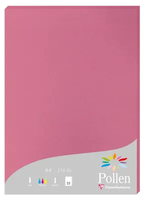 Produktbild von Clairefontaine Pollen Papier Hortensienrosa 210g/m² DIN-A4 25 Blatt