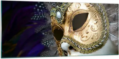Produktbild von Bilder auf glas - Maske Gesicht Mysterium - 120x50cm - Glasbilder - Wandbilder - Kunstdruck - zum Aufhängen bereit - Wanddekoration aus Glas - Glas Bilder - Wandbild auf Glas - GAB120x50-0147