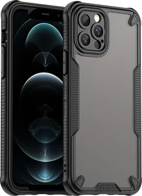 Immagine prodotto di Custodia protettiva per iPhone 12 Pro Traslucido opaco posteriore antiurto TPU Bumper Case Nero