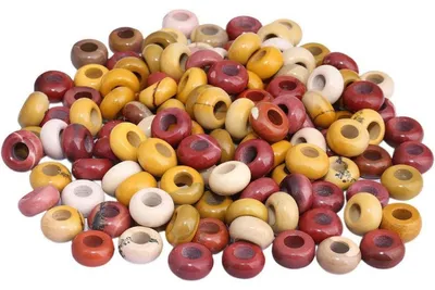 Productafbeelding van Losse kralen voor sieraden, ronde steenkralen, 12mm x 6mm, 20 stuks, Mookait