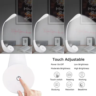 Obrázek produktu pro Stolní lampa, LED stolní světlo, stolní lampa USB, stolní lampa s dotykovým spínačem, nastavitelná stolní lampa, stolní lampa na čtení