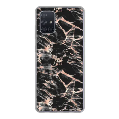 Produktbild von MuchoWow® Handyhülle Schutzhülle Hülle für Samsung Galaxy A51 Roségold - Marmor - Muster - Schwarz Silikon Softcase Handy Hülle - Schutzabdeckung
