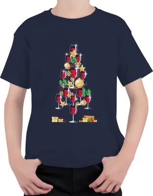 Produktbild von Wein Winzer Weinliebhaber - Weihnachten Weihnachtsgeschenk Christmas Uni Kinder T-Shirt, Navy, 140