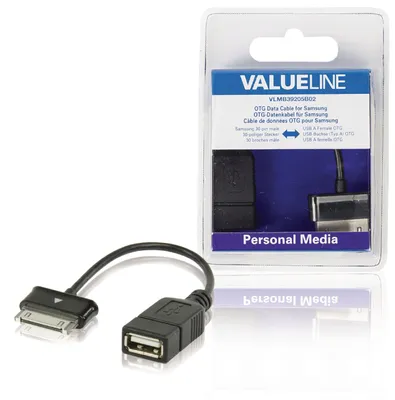 Immagine prodotto di Valueline, cavo USB-A/Samsung a 30 pin per la ricarica e la sincronizzazione dei dati 20 cm, nero