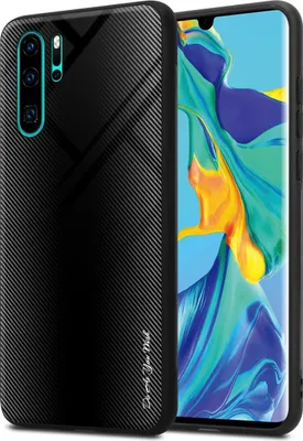 Produktbild von Cadorabo Hülle für Huawei P30 PRO Schutz Hülle in Schwarz Handyhülle TPU Etui Cover Case Tempered Glas