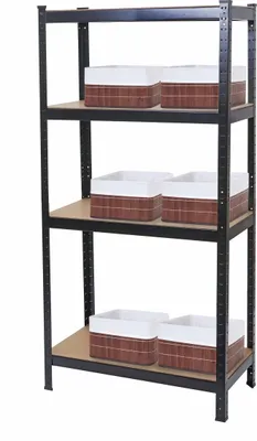 Obrázek produktu pro Dílenský regál pro těžké náklady HWC-D67, nosnost 160x80x40 cm s 6x úložným košem HWC-C21  černý