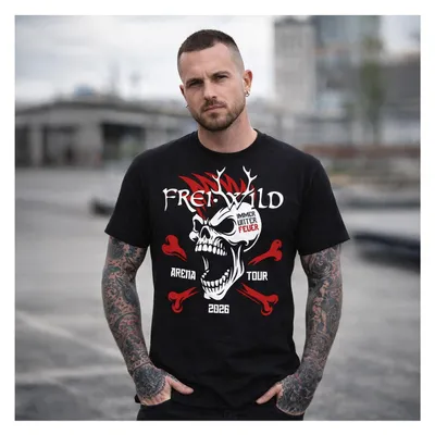 Productafbeelding van Frei.Wild - "Immer unter Feuer" - Tourshirt (rood/wit), AI-gegenereerde afbeelding