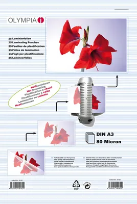 Produktbild von OLYMPIA Laminierfolie, DIN A3, 80 Mikron, 25 Stück