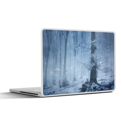 Produktbild von MuchoWow® Laptop Aufkleber Sticker Cover Wald - Winter - Schnee 36.5x27.5 cm - Laptop-Sticker