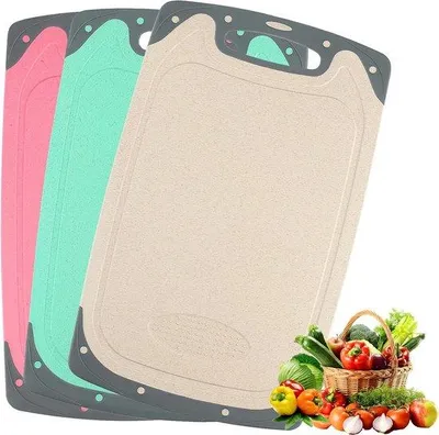 Immagine prodotto di Set di taglieri, 3 pezzi, grandi, antiscivolo, neri, in plastica