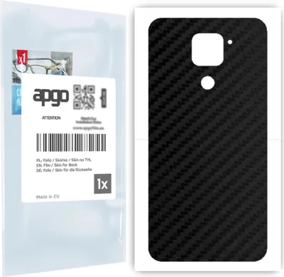 Produktbild von apgo Rückseite Schutzfolie für Xiaomi Redmi Note 9 -  Hinten Schutzfolie Carbon, Rückseite Folie schützt vor Kratzern und Fingerabdrücken