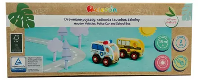 Produktbild von Elefun Holzfahrzeuge Polizeiauto & Bus Set