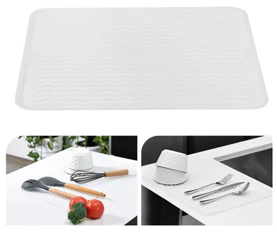 Productafbeelding van Afdruipmat - Hittebestendig en antislip - Geschikt voor servies en spoelbak - Transparant, 30x40 cm
