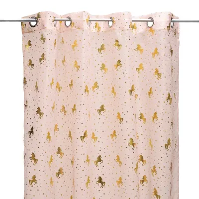 Produktbild von Gardine für Kinderzimmer UNICORN, 140 x 250 cm, weiß mit goldenen Einhörnern
