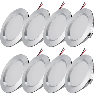 Produktbild von 8 Stück 3W 12V LED Einbaustrahler Ultradünn Deckenleuchte Einbauleuchte Strahler Innenbeleuchtung, Warmweiß