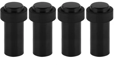 Produktbild von 4 x Türstopper zum Anschrauben – Boden- oder Wandmontage – Türstopper aus Edelstahl und Gummi inkl. Montagematerial