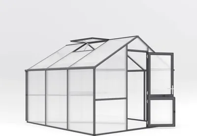 Produktbild von KGT Gewächshaus "Nelke III" anthrazit-grau 9,6 m² 16 mm HKP