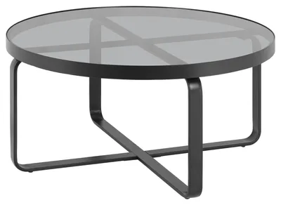 Produktbild von home24 Couchtisch - Glas / Metall - Grau / Schwarz