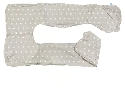Produktbild von BabyUniverse Schwangerschaftskissenbezug Typ U, 100 % Baumwolle - Graue Sterne