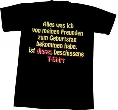 Produktbild von T-Shirt mit Print - ..Zum Geburtstag bekommen habe... - 09341 schwarz - Gr. S-XXL Größe - XXL