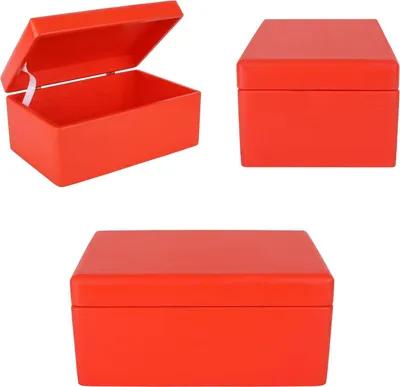 Immagine prodotto di Creative Deco Rossa Grande Scatola in Legno Giocattolo Petto di Stoccaggio | 30x20x14cm | con Coperchio per Decorare | Senza Maniglie