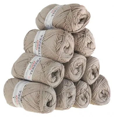 10 x 50g Strickgarn TEREZKA 100% Baumwolle, cappuccino