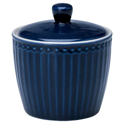 Zdjęcie produktu dla Porcelanowa cukiernica Alice ciemnoniebieska