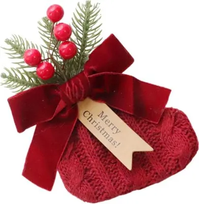 Produktbild von INF Festliche Weihnachtsbaumglocke Ornament - Stoff & PVC Feiertagsdekoration