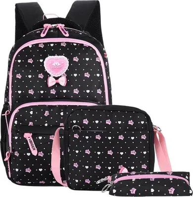 Immagine prodotto di Zaino scolastico per bambine, zaino per bambini, zaino con tasca porta-pranzo e astuccio per penne, design ergonomico, zaino scolastico, scuola elementare, zaino per bambine