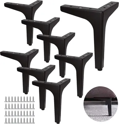 Produktbild von Set aus 8 Metallmöbelbeinen, 17 cm hoch, mit rutschfesten Pads
