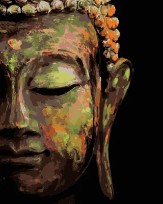 Produktbild von Diamondi - Diamond painting - BUDDHA AUF SCHWARZEM HINTERGRUND, 40X50 cm, mit Keilrahmen (bereits gespannt)