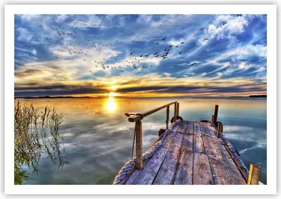 Produktbild von Poster - Poster ohne Rahmen - See Brücke - 100x70 cm - Wand Bild - Wanddeko - Wandbilder - Kunstposter - Wandposter - Bilder - Kunstdruck - Wanddekoration - Wandbild - P2XAA100x70-3963