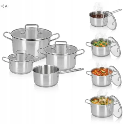 Produktbild von 7-teiliges Kochgeschirr-Set Edelstahl für Induktion