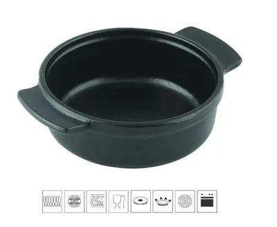Produktbild von Gusseisen Topf, emailliert, 11 cm Durchmesser, mit angegossenen Seitengriffen