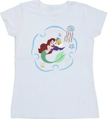 Produktbild von Disney - "The Little Mermaid Reading A Book" T-Shirt für Damen BI26317 (XL) (Grau)