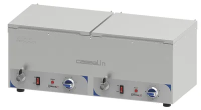 Doppelte Bain-Marie-Würstchenwärmer, Edelstahl, 690x325x300 mm