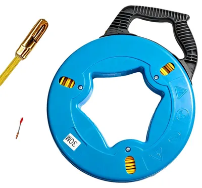 Immagine prodotto di Dispositivo per l'avvolgimento di cavi, rotolo in fibra di vetro da 30 metri, design ergonomico, colore blu