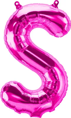 Produktbild von Folienballon Buchstabe S, pink, ca. 40 cm, für Luftbefüllung