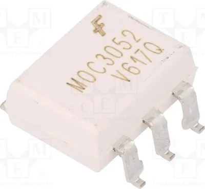 Image de 1 optotriac DIP6, 1 kV/μs, MOC3052SVM, optotriacs. Canaux : 1 triac, 4,17 kV