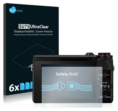 Produktbild von 6x Für Canon PowerShot G7 X G7X Schutzfolie Savvies Displayschutz Display Schutz Folie Klar Transparent