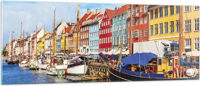 Produktbild von Bilder auf glas - Einteilig - Kopenhagen Nahavn Schiffe - 140x50cm - Glasbilder - Wandbilder - Bilder - Wanddekoration aus Glas - Glas Bilder - Wandbild auf Glas - GAB140x50-4205