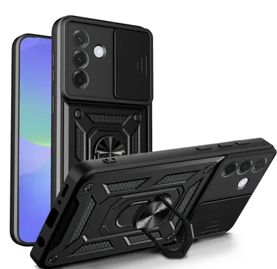 Produktbild von Outdoor Panzer Hülle für Samsung Galaxy A27 mit Kameraschutz Ringhalter Schwarz