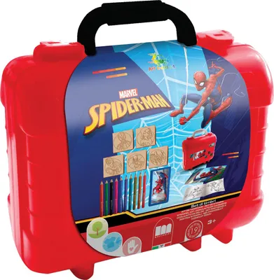 Produktbild von Multiprint Travel set valigetta in plastica Spiderman, Stempel-Set für Kinder, 3 Jahr(e), Nicht toxisch, Mehrfarbig