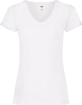 Produktbild von Fruit of the Loom Valueweight V-Neck T Lady-Fit Farbe: weiß Größe: M