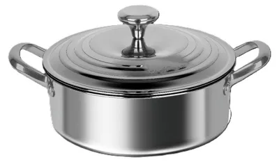 Produktbild von Edelstahl Kochtopf - Niedriger Topf geeignet für alle Herdarten, Antihaft  24 cm