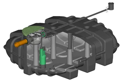 Produktbild von Regenwasser Flachtank 2500 Liter AQUA-FLAT mit Garten-Set