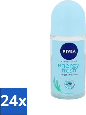 Obrázok produktu pre Nivea - Energy Fresh - Roll-on dezodorant pre ženy - 48 hodín dlhotrvajúci účinok - 50 ml - hodnotné balenie - 24 kusov
