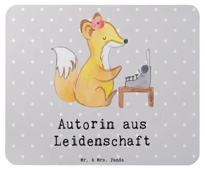 Produktbild von Mr. & Mrs. Panda Mouse Pad Autorin Leidenschaft - Grau Pastell - Geschenk, Verlag, mousematte, Buchhandlung, Spruch, Mousepad, Lustig, Buchladen, Mauspad, Beruf, laptop